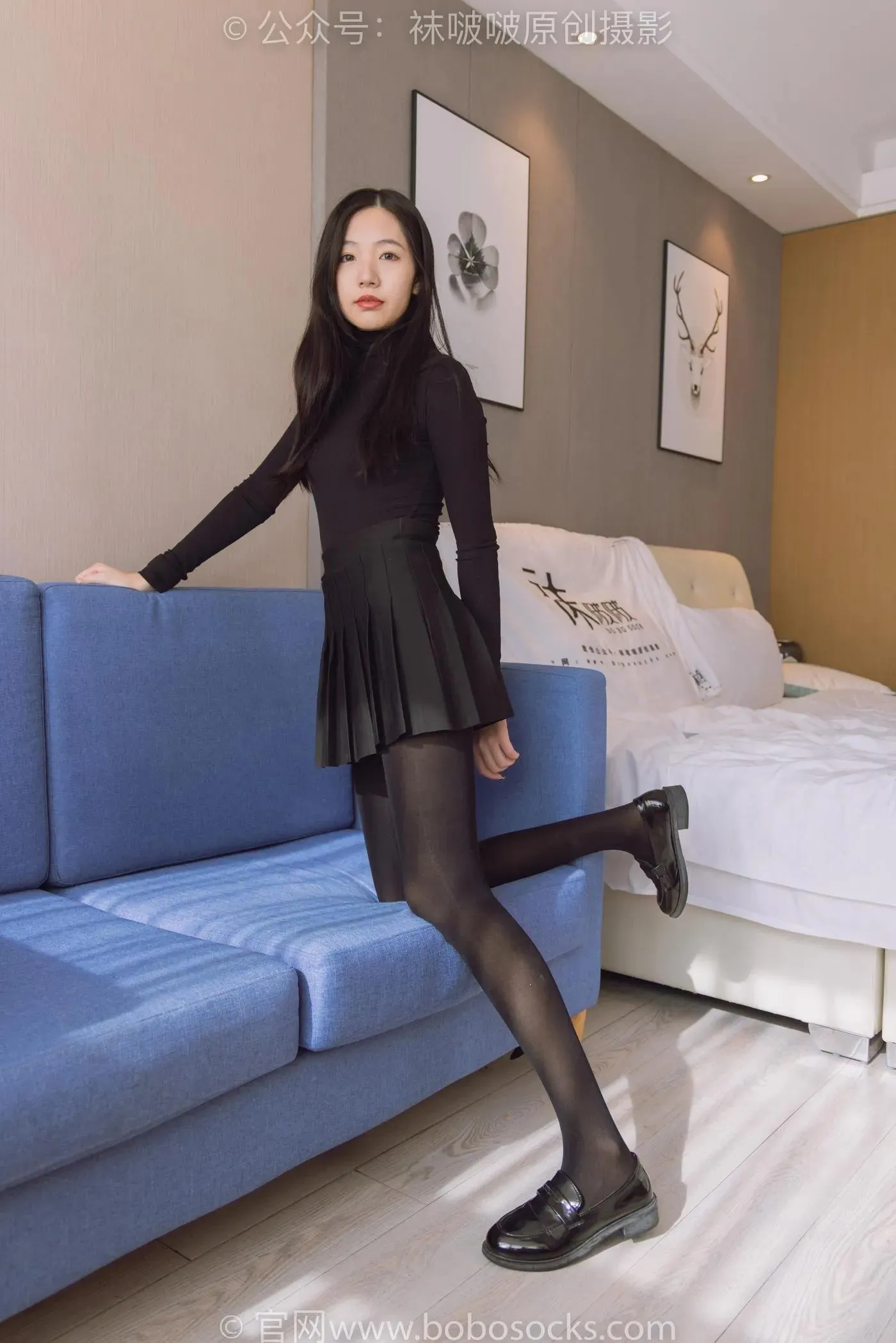 [BoBoSocks袜啵啵]NO.184 小甜豆-黑皮鞋、厚黑丝 [140P]插图2
